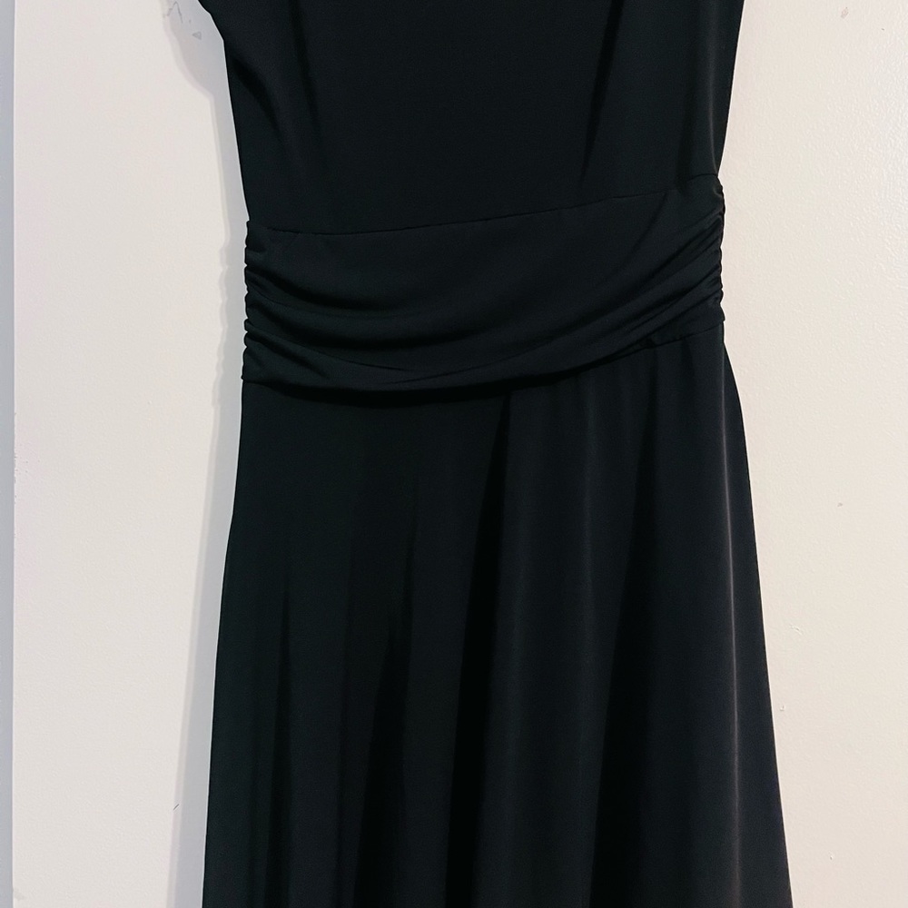 RETRO Modcloth bow tie neck black secretary dress M